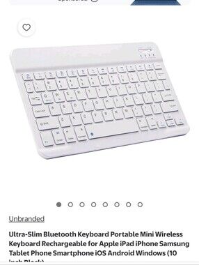 Slim White Bluetooth Keyboard